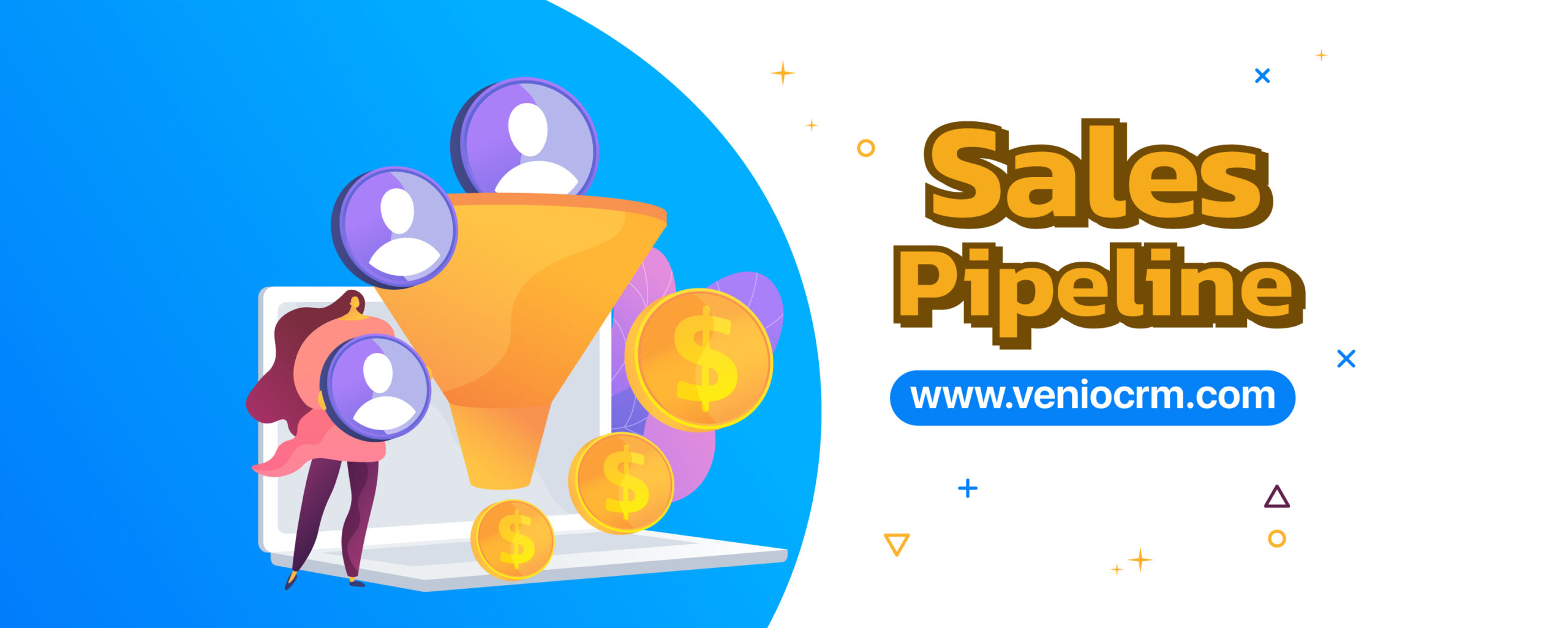 sales pipeline display with sales funnel
